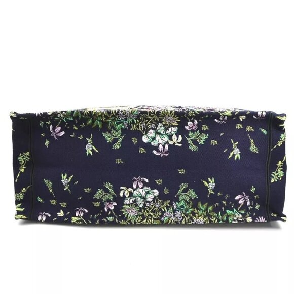 Auth Christian Dior Book Tote Large Handbag Tote Bag Navy Canvas - Picture 10 of 14